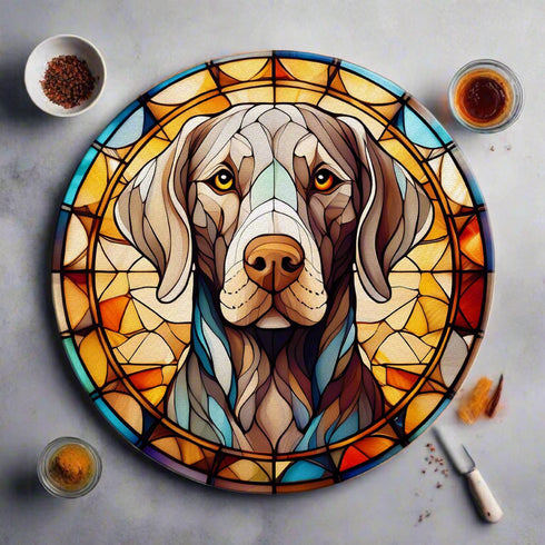 Weimaraner Glass Suncatcher Worktop Saver